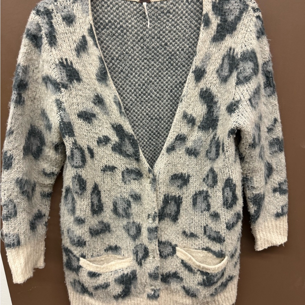 Leopard Print Cardigan Sweater